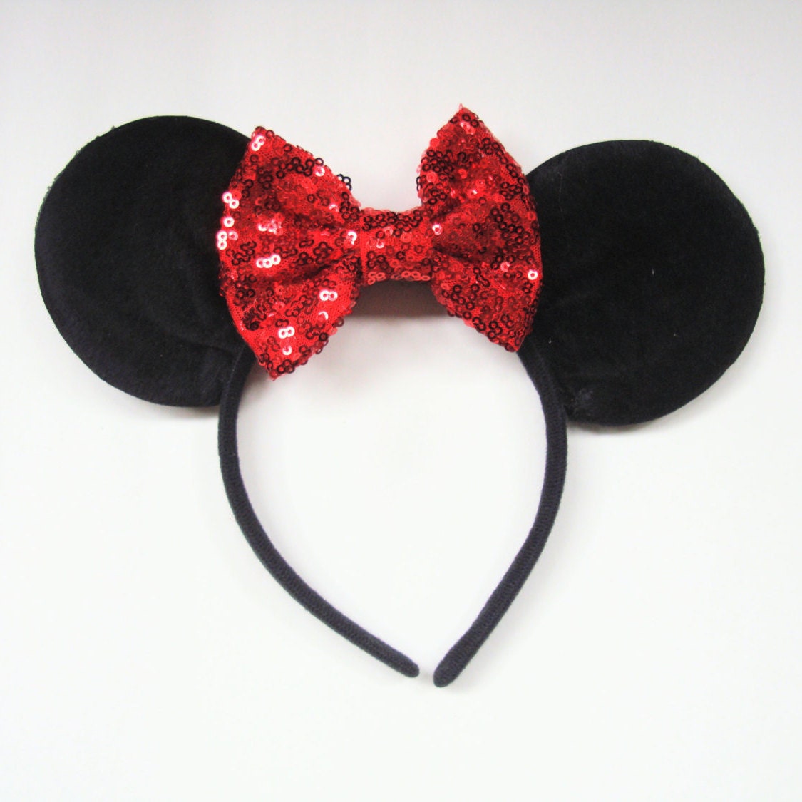 Minnie Mouse Ears Red Sequin Bow Ears Red Sequin Bow 0962