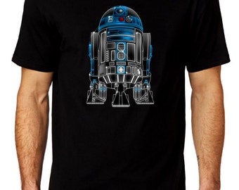 R2D2 Glow Effect Star Wars Mens Black T-shirt