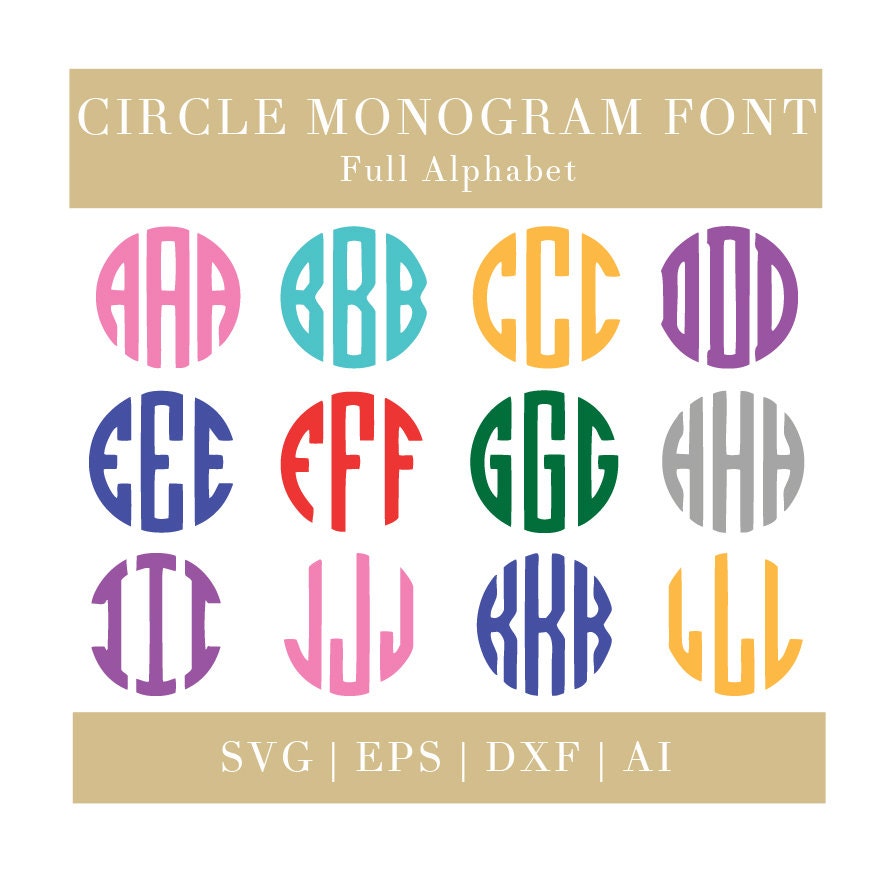 Download Circle Monogram Font svg SVG EPS DXF Ai Monogram