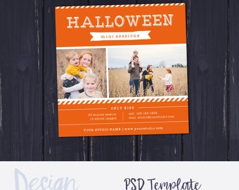 Halloween Mini Session Template | Fall Mini Session Template | Family Mini Session Design | Photoshop Mini Session Template Photography