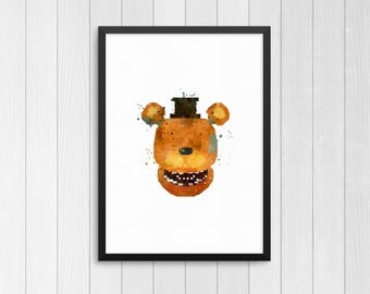 Five Nights at Freddys, Freddy Print, FNAF Watercolor, FNAF, Sister Location