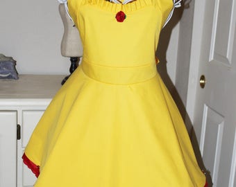Belle - Beauty and The Beast Apron (Sweetheart Neckline)