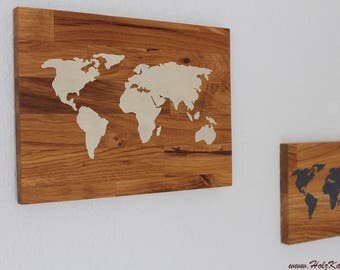 Map of the world on Oak