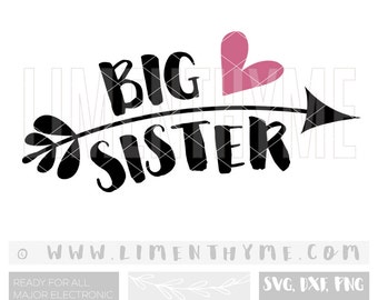 Big sister little sister SVG / little sister big sister gift shirt onesie cut files cutting files /baby girl onesie clipart/Ar