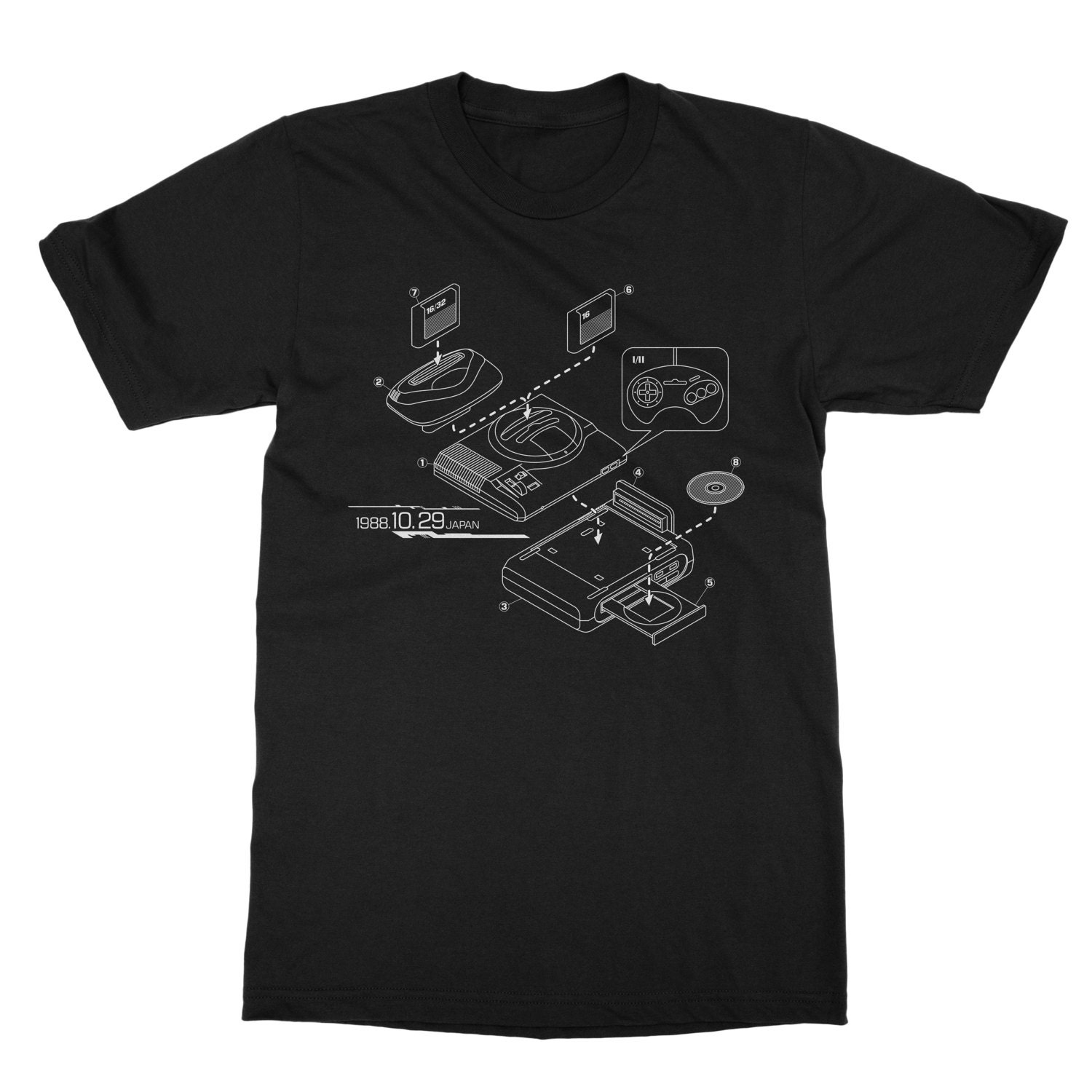 Sega Megadrive/Genesis Blueprint T-Shirt