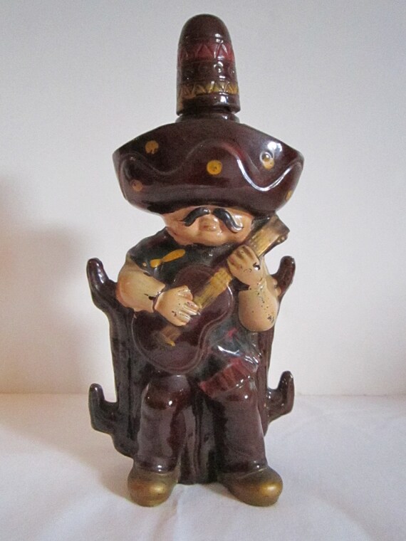 Free shipping Vintage Kitsch mexican man Tequila decanter