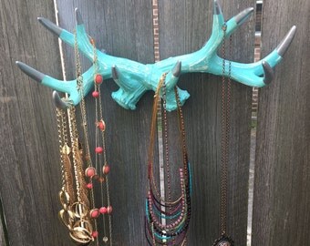 Antler Jewelry Holder, Necklace Holder Faux Taxidermy Antler, Fake Taxidermy, Antler Wall Decor, Wall Mount, Rustic Decor, Rustic Home Decor