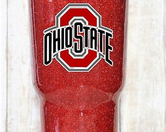 Ohio State Buckeyes Glitter Dipped Yeti Tumbler, Ohio State Yeti, Ohio State RTIC, Ohio State Glitter Tumbler Buckeyes yeti 20 30 40 oz