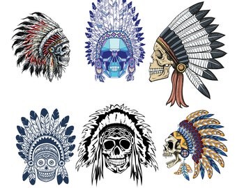 Skull Indian svg | Skull svg,png,jpg,eps for Print/Design/ Silhouette Cameo/Cricut and Many More