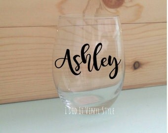 Wine glass. Quoted 15oz Stemless wine glass- Personalized Wine Glasses- Bridemaid Gifts- Bridal Party Gifts- Gifts for her- Wedding favors