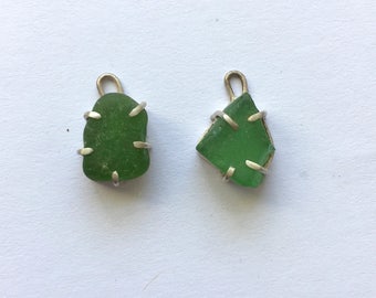 Handmade Sterling Silver and Seaglass Charms