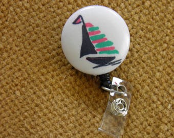 Sailboat badge reel, ID holder