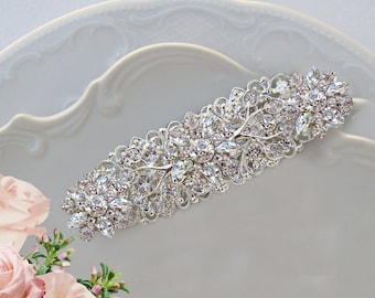 Wedding Accessories, Bridal hair piece, wedding hair Clip, Bridal Head Piece, Crystal Barrette, wedding hairpiece, Large hair clip
