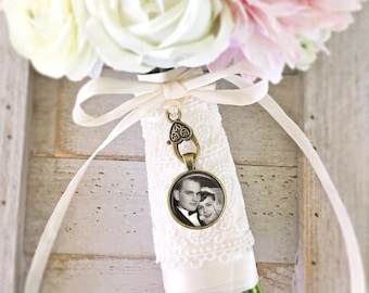Bridal Bouquet Charm, Wedding Bouquet Photo Charm, Personalized Charm, Memorial Charm, Bouquet Pendant, Bridal Party Favor, Wedding Gift