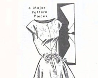 1950s Mail Order 3272 FF Vintage Sewing Pattern Misses Afternoon Dress, One Piece Dress, Size 14 Bust 34