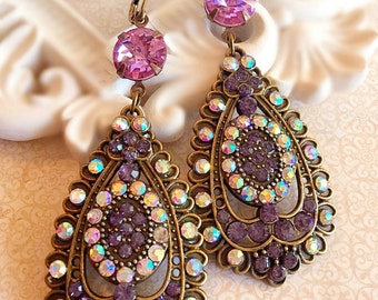 Chandelier Earrings - Purple - Statement Earrings - Gift - OGILVY Lavender
