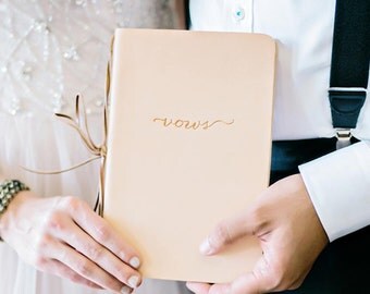 Leather Vow Book - for Wedding ceremonies, Vow Renewals and Wedding Keepsakes - choose your colors