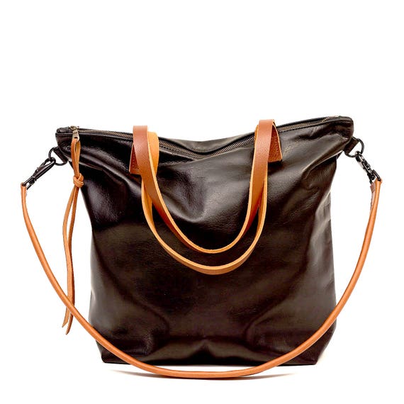 summer sale Black Leather Bag Large black leather Laptop bag