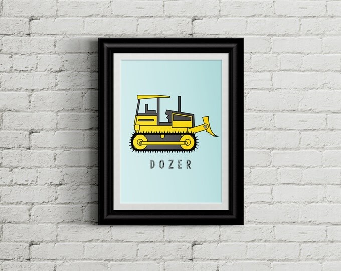Dozer Kid's Bedroom Wall Art - Construction Room Decor - Heavy Machinery Room Decor - Boys Nursery Decor