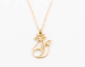 Fox Necklace // Fox Charm Necklace // Gold, Silver Fox // Simple Charm // Minimalist Necklace
