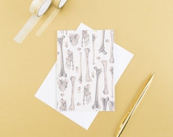 Bone Print Blank Card // Gifts for Medical Students - Anatomy Print - Blank Greeting Card - Graduation Card - Halloween Card