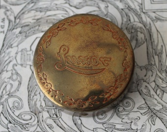 1930s Gold Tone Small Luxor Rouge Compact Vintage Luxor Mirror Compact Vintage Compact
