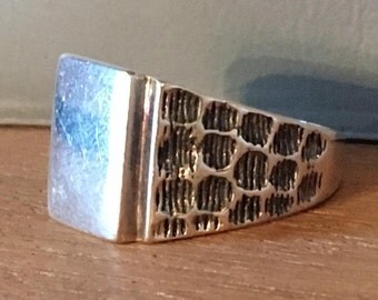 Clearance! STERLING SILVER Blank Signet Pinky Ring Size 7.25