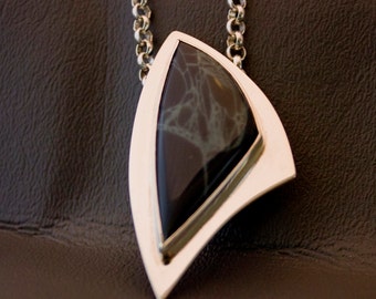 Spiderweb Jasper Statement Pendant