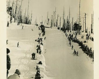 Vintage Photo "Waiting for the First Skier" Snapshot Antique Photo Old Black & White Photograph Found Paper Ephemera Vernacular - 67