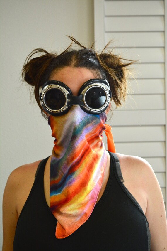 Items similar to Orange MultiColored Face Mask/ Burning Man Dust Mask