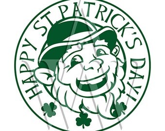 Happy St Patrick's Day Svg Cut File Silhouette File Dxf Png Eps Clip Art