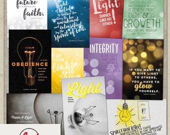 Digital Printable Art - LDS - Young Women - YW Values - Card Set