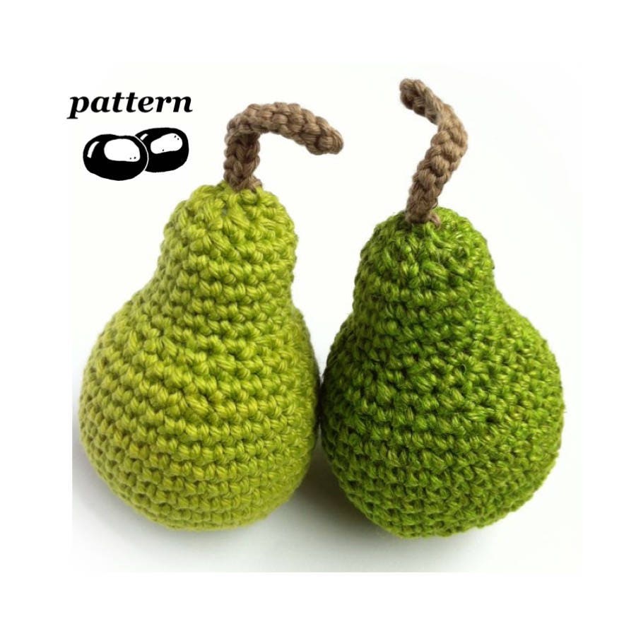 Crochet Pear Pattern / Crochet Fruit Pattern / Crochet Food