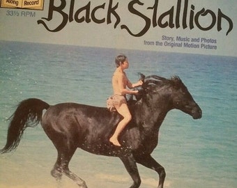Vintage The Black Stallion Buena Vista 24 page read along Book and Record 1982 #458 33 1/3