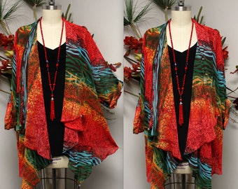 Dare2bstylish Duster, Exclusive Lagenlook Duster, Printed Jacket, Plus size duster, Printed cover up, M to 3Xl, Party Wear, Beach wear.