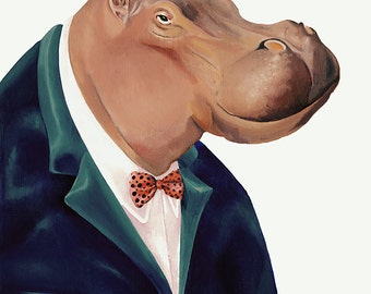 Image result for hippo with bowtie