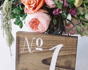 Wedding Table Numbers, Wooden Table Numbers Wedding - Set of 20 - TB-10