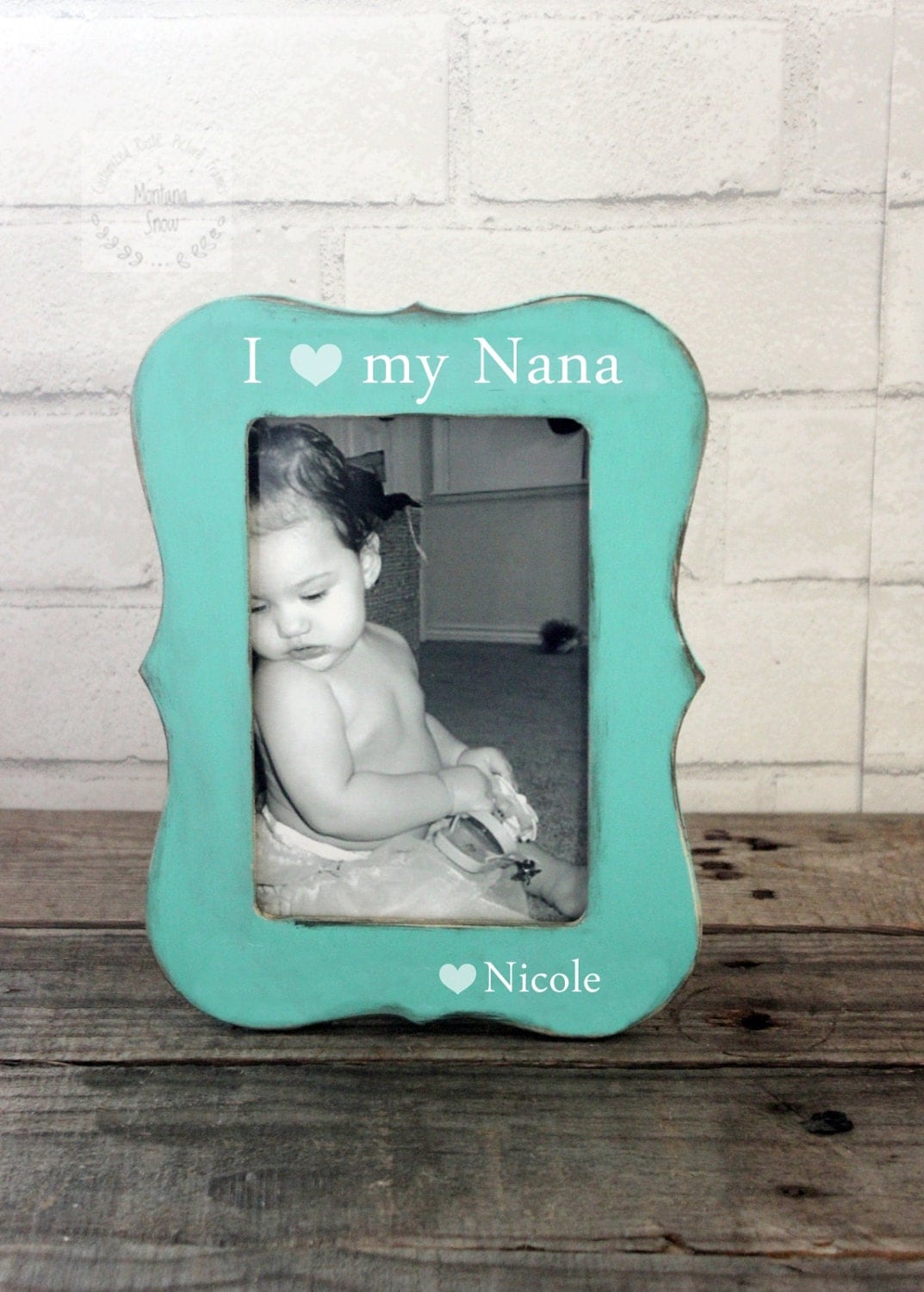 I Love My Nana Frame .Grandma Gift . Grandmother Picture Frame