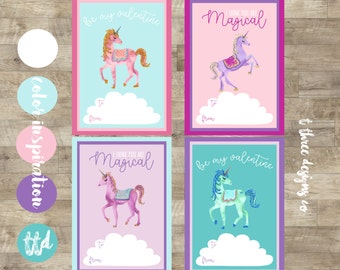 Unicorn Valentines, Printable Valentines Cards, kids valentines, child valentines cards, glitter unicorn valentine, Unicorn Kids Valentine