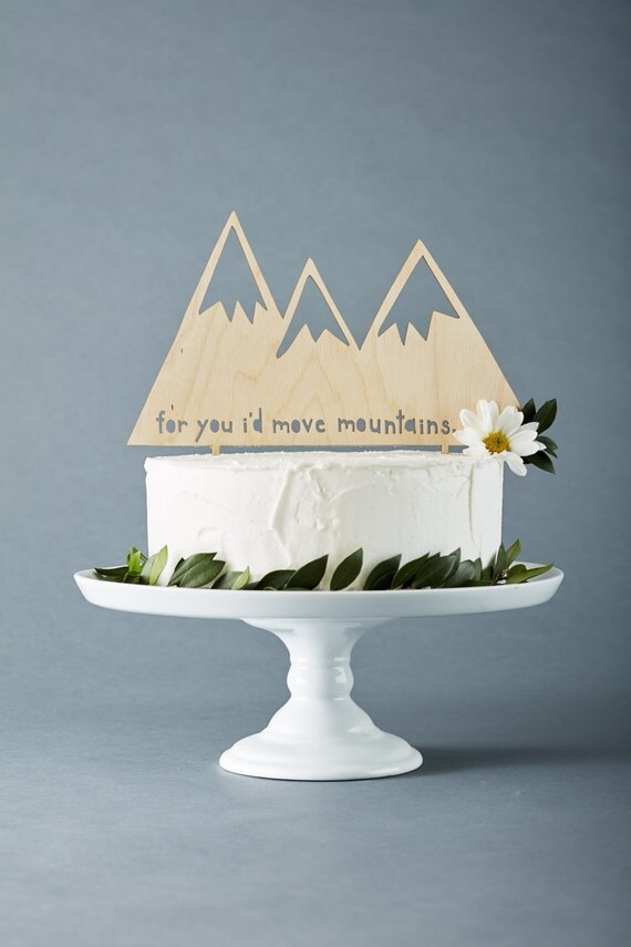 Custom Wedding Cake Topper Mountains Rustic Wooden Custom Wedding Cake Topper Mountains Rustic Wooden