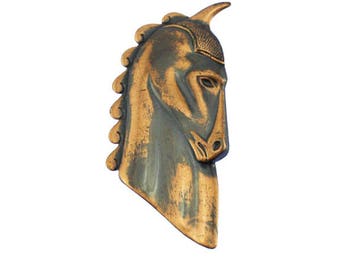 Copper Horse Brooch, Copper Horse Pin, Copper Horse Head Brooch, Copper Horse Head Pin