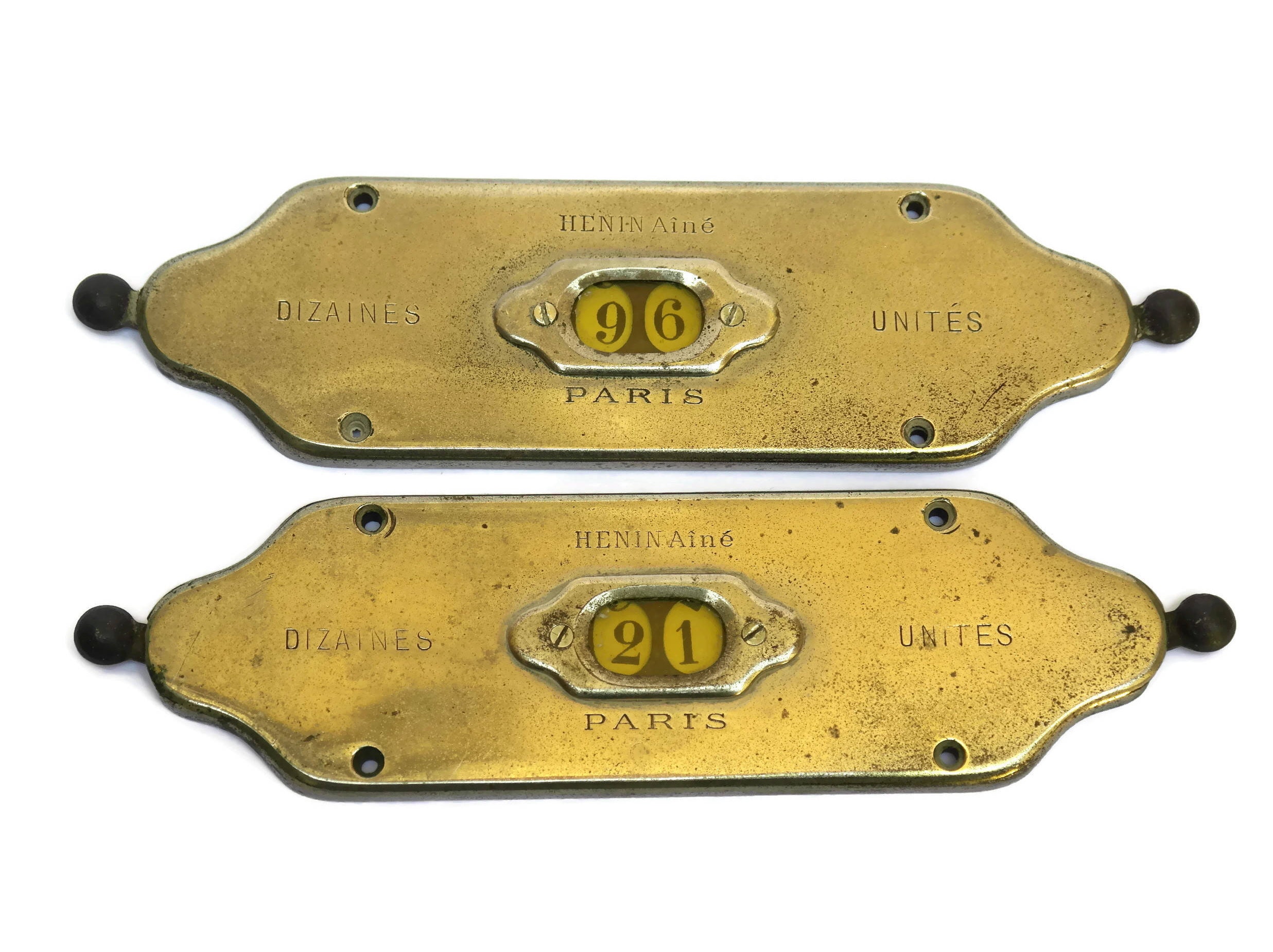 Pair of Antique French Billiard Table Counters. Antique Pool Table