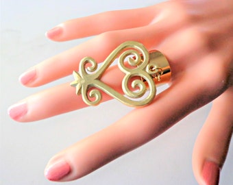 Sankofa Adjustable Ring, Charm Ring, Adinkra Symbol Ring, Statement Ring, Stackable Ring, West African Jewelry