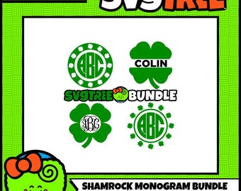 Shamrock Monogram SVG Shamrock SVG St Patricks Day SVG shamrock svg svg bundle monogram svg files for cricut dxf files