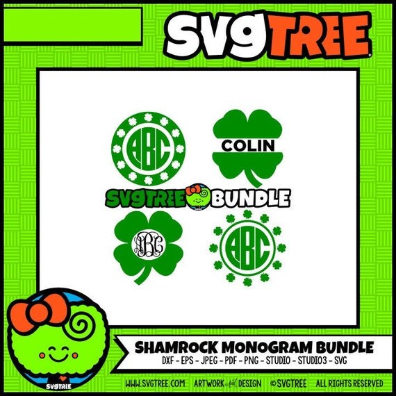 Download Shamrock Monogram SVG Shamrock SVG St Patricks Day SVG