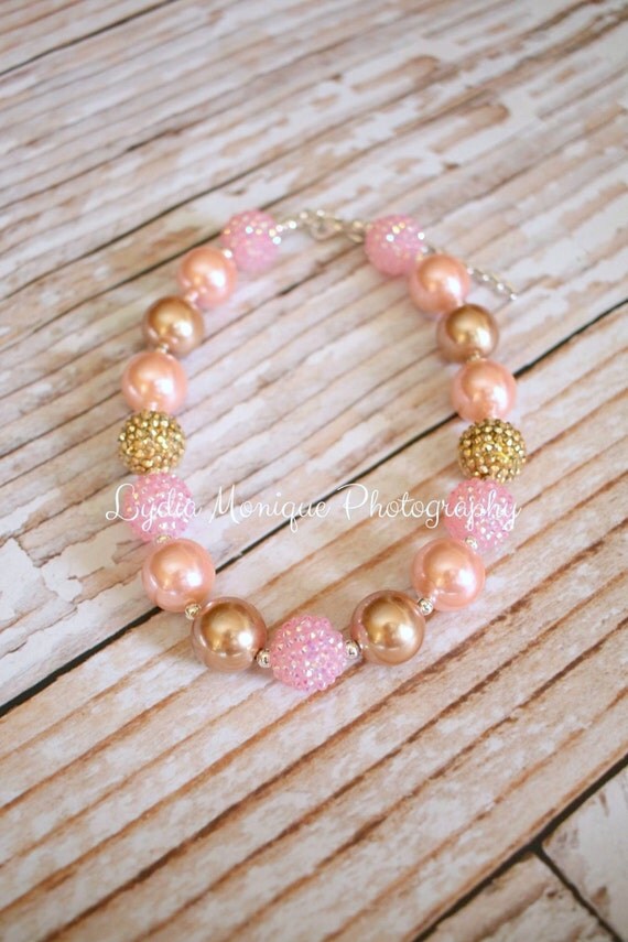 Pink and gold baby necklace baby bracelet baby girl