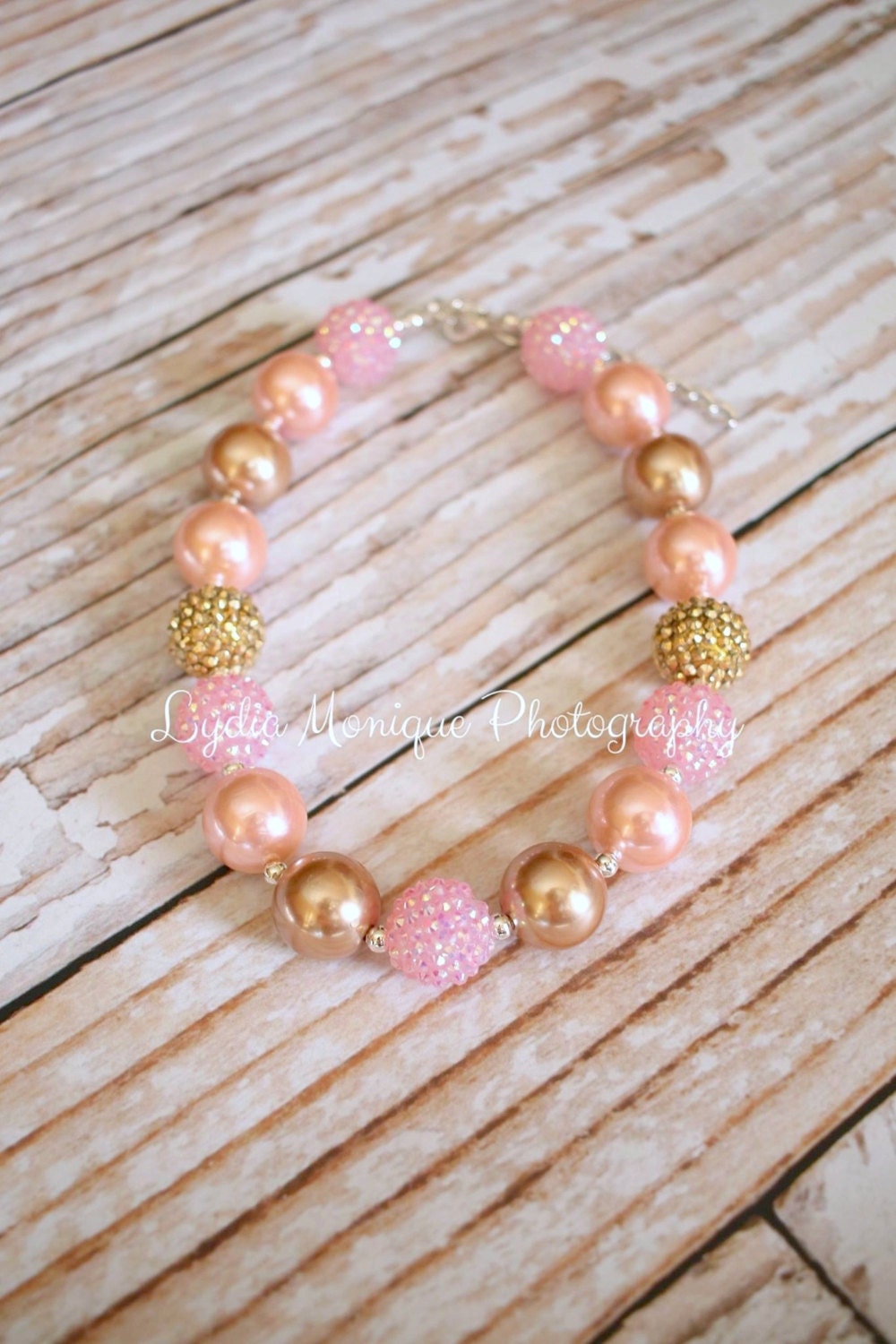Pink and gold baby necklace baby bracelet baby girl