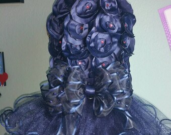 Midnight Blue Rossette Dog Dress/Birthday/Wedding