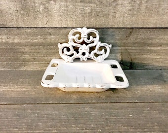 Farmhouse Soap Dish - Toothbrush Holder - Shabby Chic Decor - Farmhouse Decor - Bathroom Soap Dish - Bathroom Decor