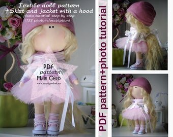 PDF doll patterns, textile doll tutorial, PDF Digital Pattern, pattern doll, cloth doll patterns, Pattern Decoration doll, Pattern toys